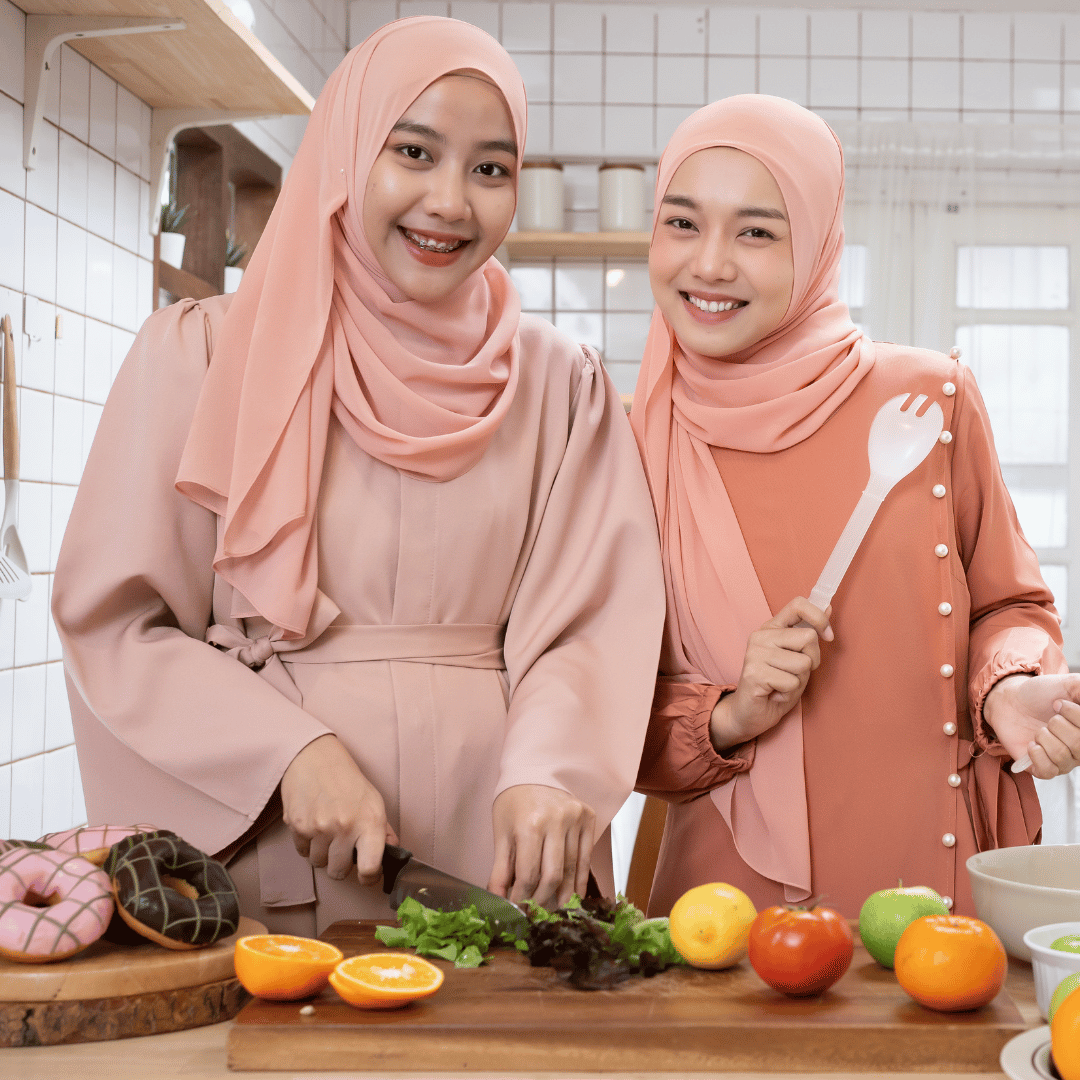 Muslim family healthy food 